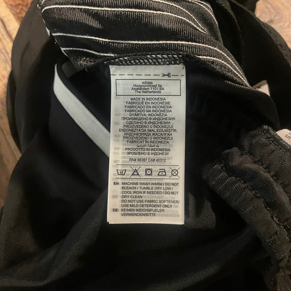 adidas Originals Black Track Pants with White Stripes - Picture 13 of 15